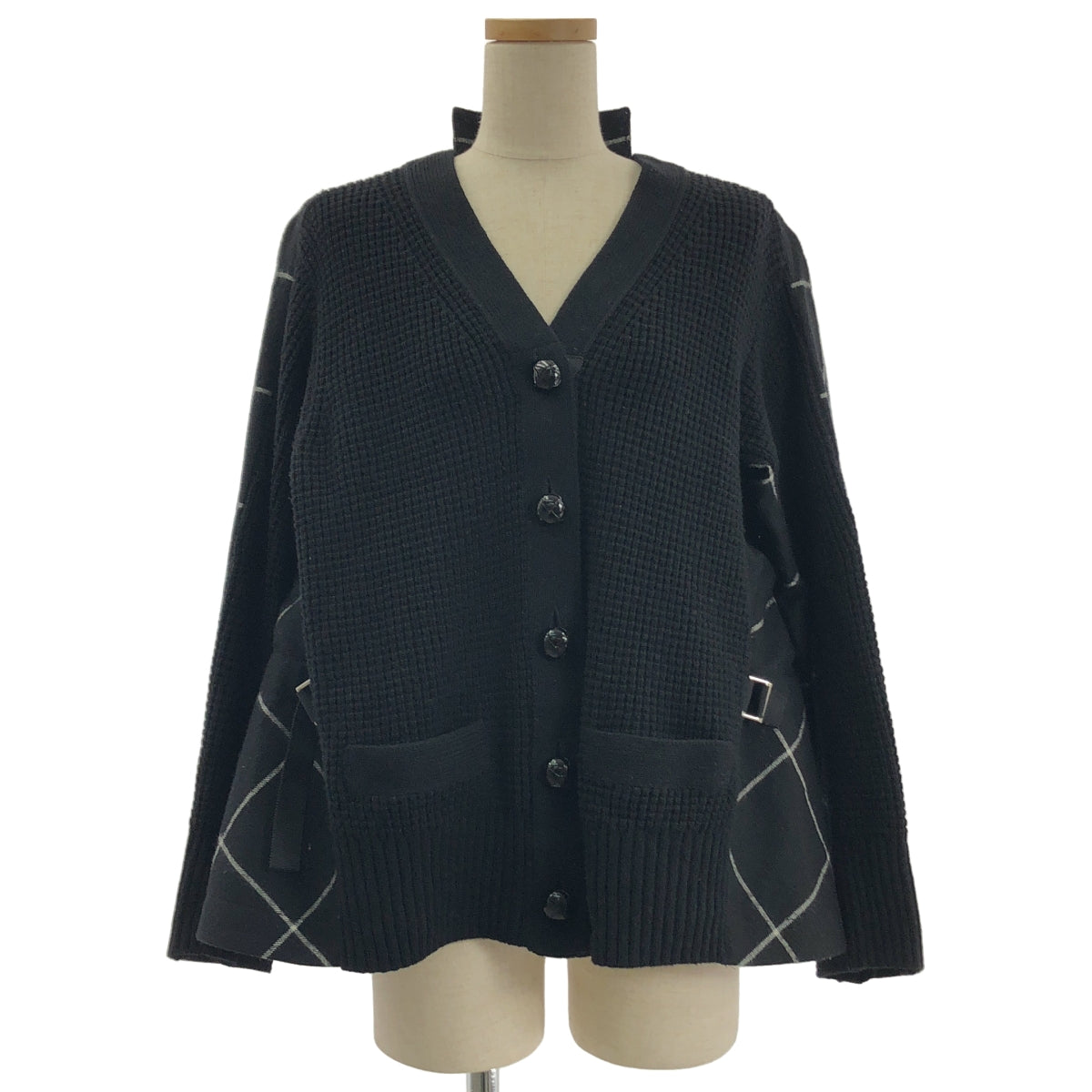 sacai / サカイ | ドッキング ダブルアジャスター ニット カーディガン