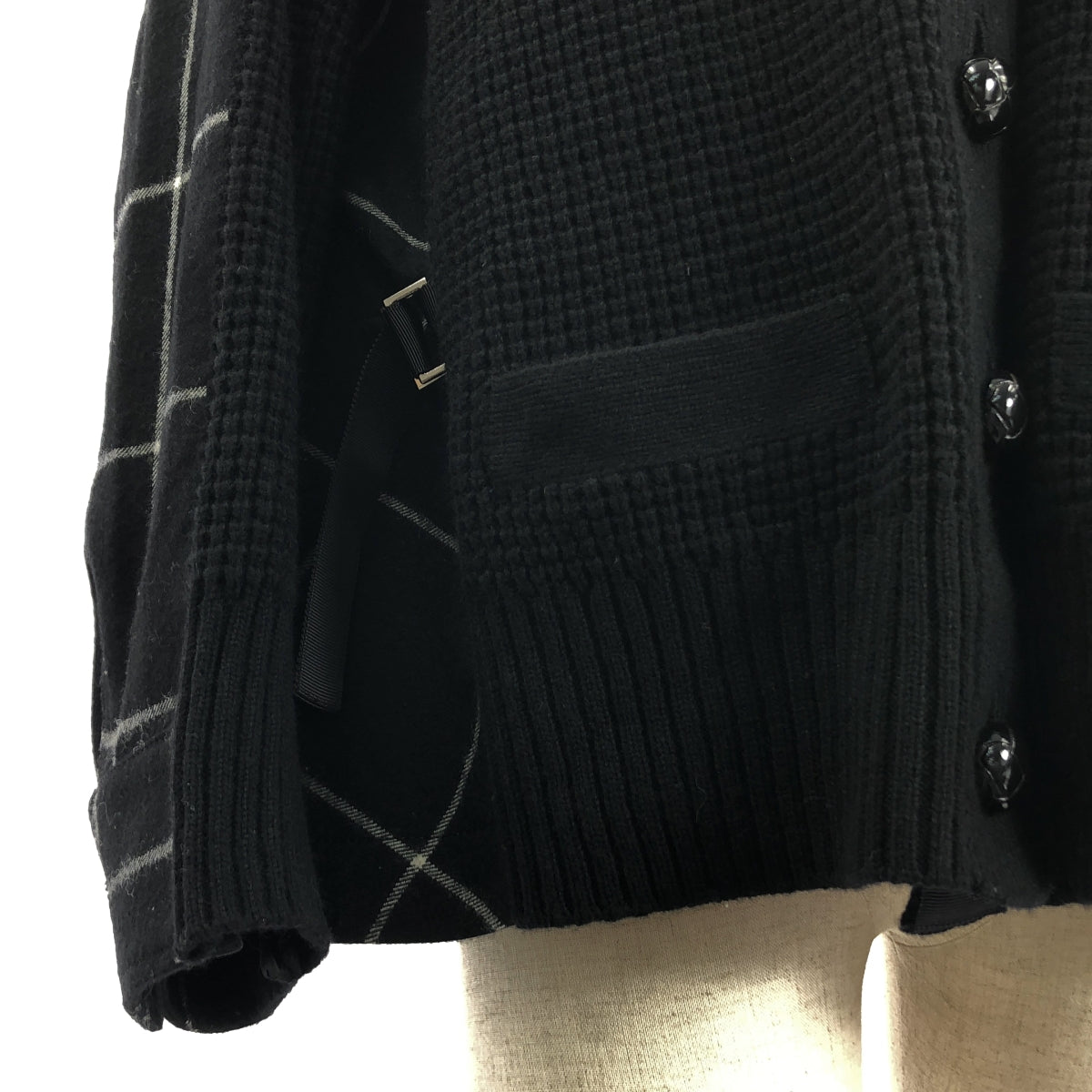 sacai / サカイ | ドッキング ダブルアジャスター ニット カーディガン