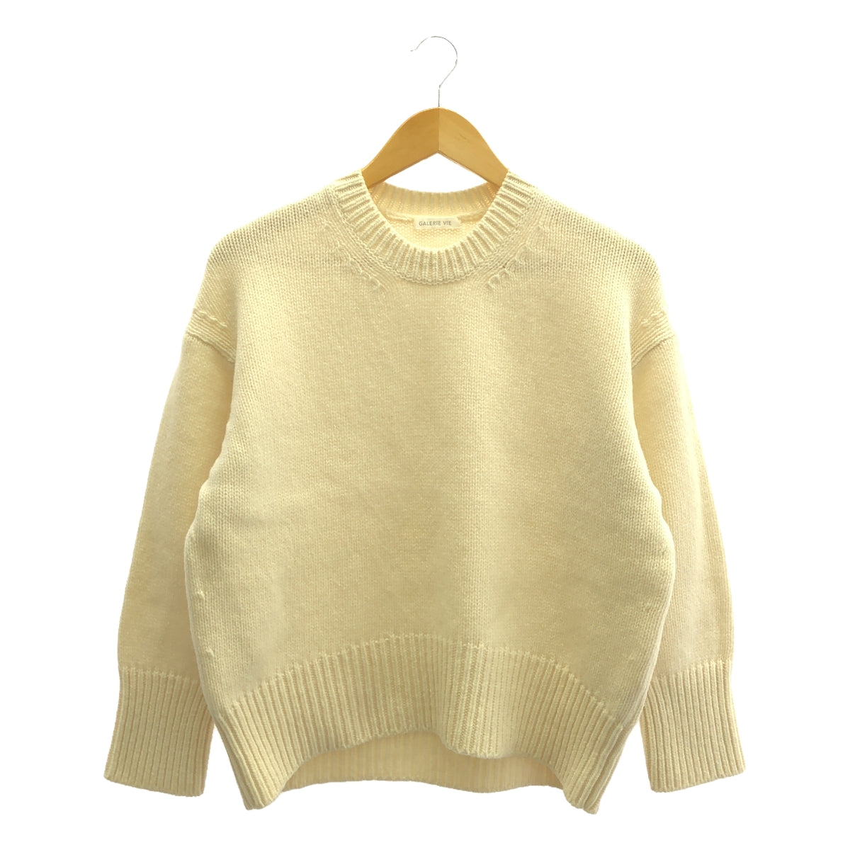 GALERIE VIE | 2023AW | Fine wool crew neck pullover | S | White | Women's