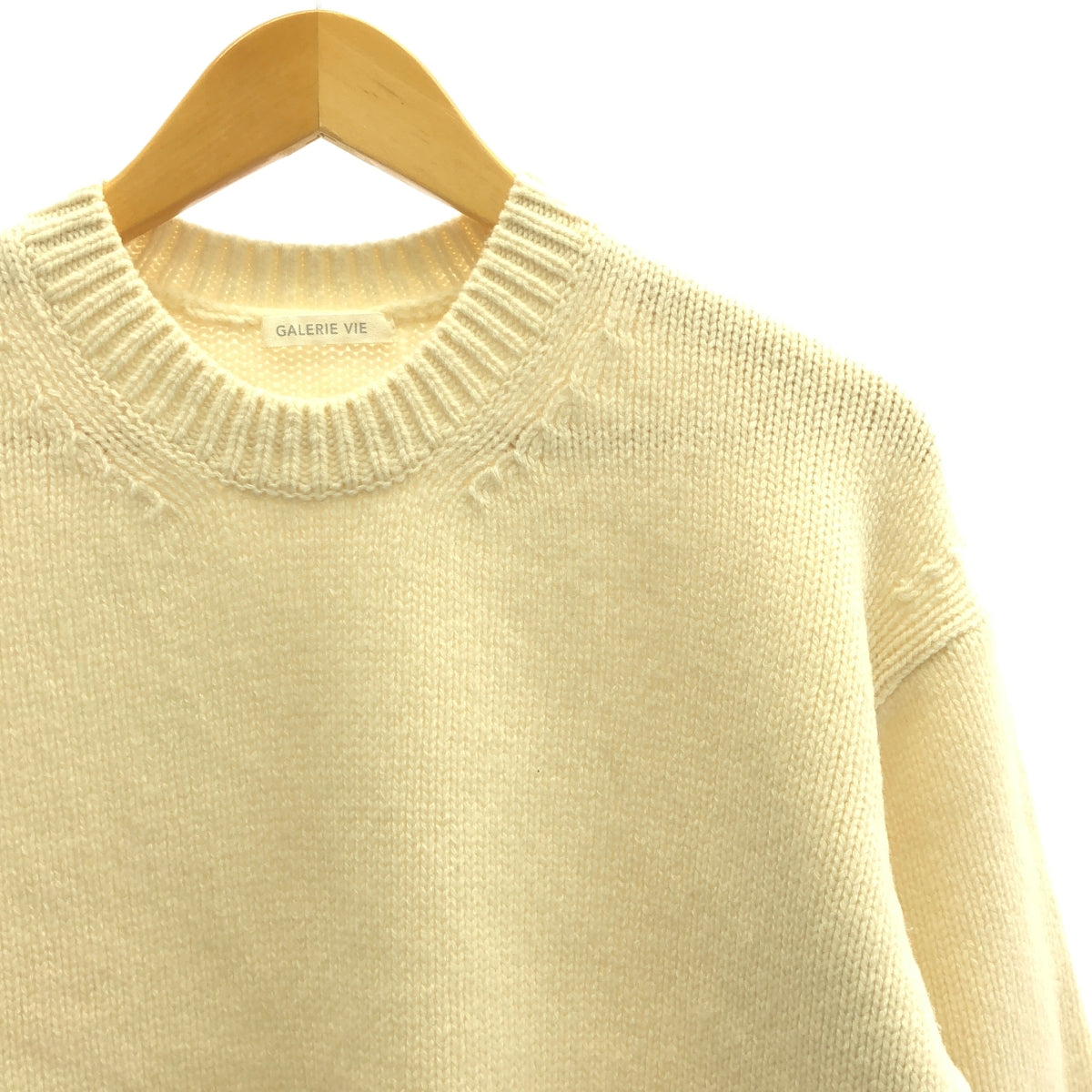 GALERIE VIE | 2023AW | Fine wool crew neck pullover | S | White | Women's