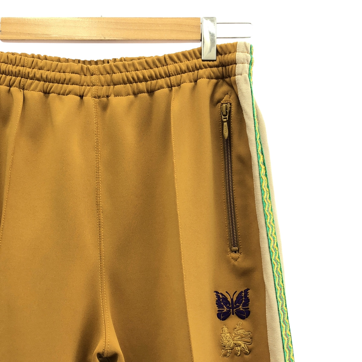 Needles / 니들스 | 2022AW | × Sasquatchfabrix Classic Lace Track Pant 사스콰치 패브릭 클래식 레이스 트랙 바지 | S | 겨자 / 녹색 | 남성