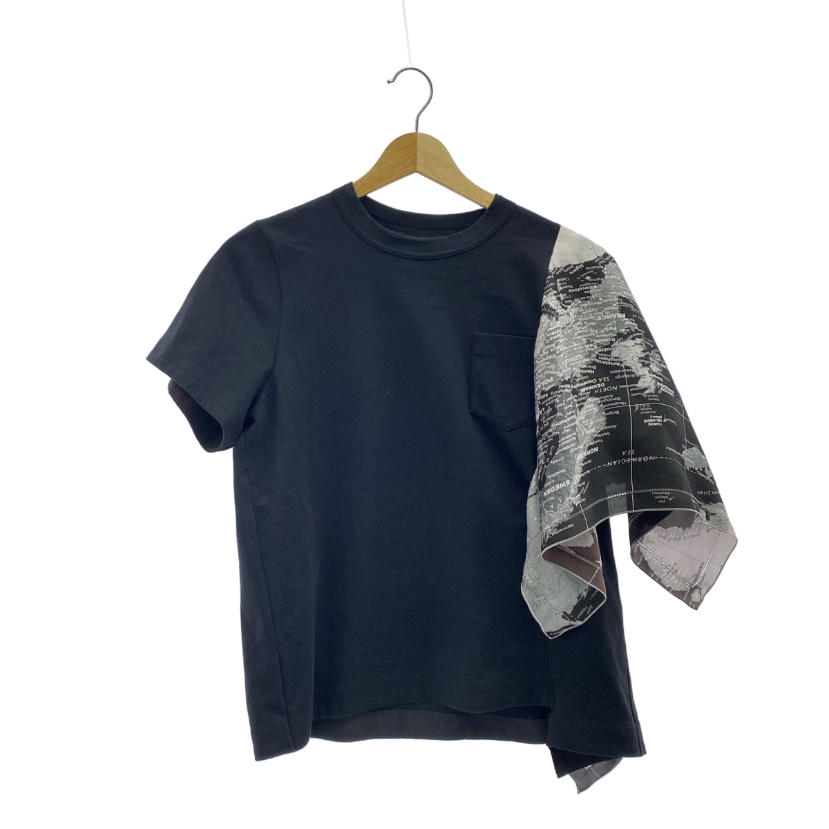 sacai / 사카이 | World Map T-Shirt 레이어드 티셔츠 컷소우 | 1 | 여성