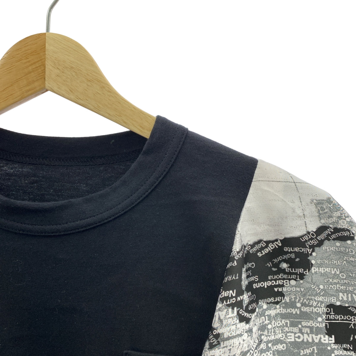sacai / 사카이 | World Map T-Shirt 레이어드 티셔츠 컷소우 | 1 | 여성