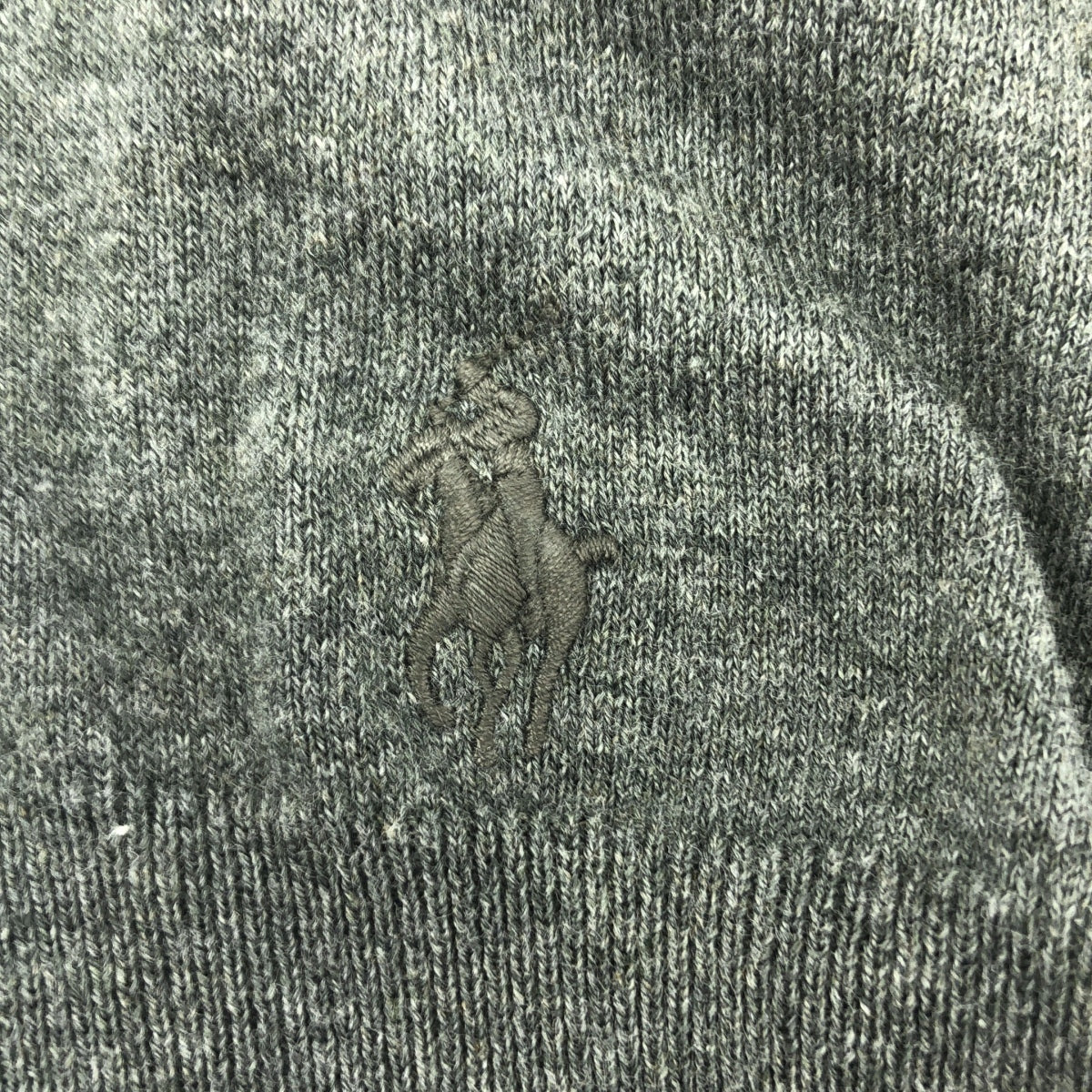 POLO RALPH LAUREN / ポロラルフローレン | コットン ロゴ刺しゅう 半袖 ニット | S | グレー | レディース