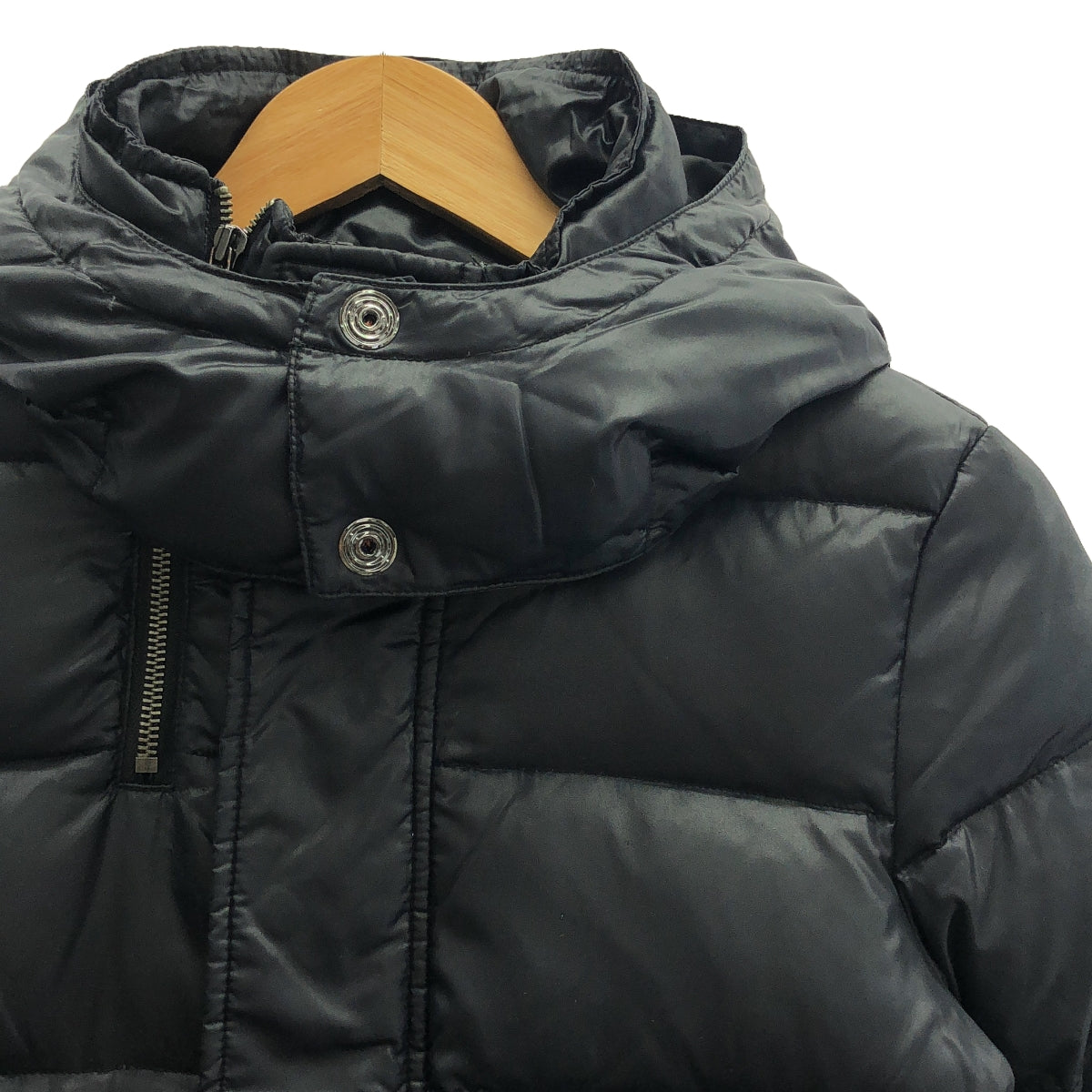 柴油 |尼龍連帽羽絨外套 | XS |黑色 |男士