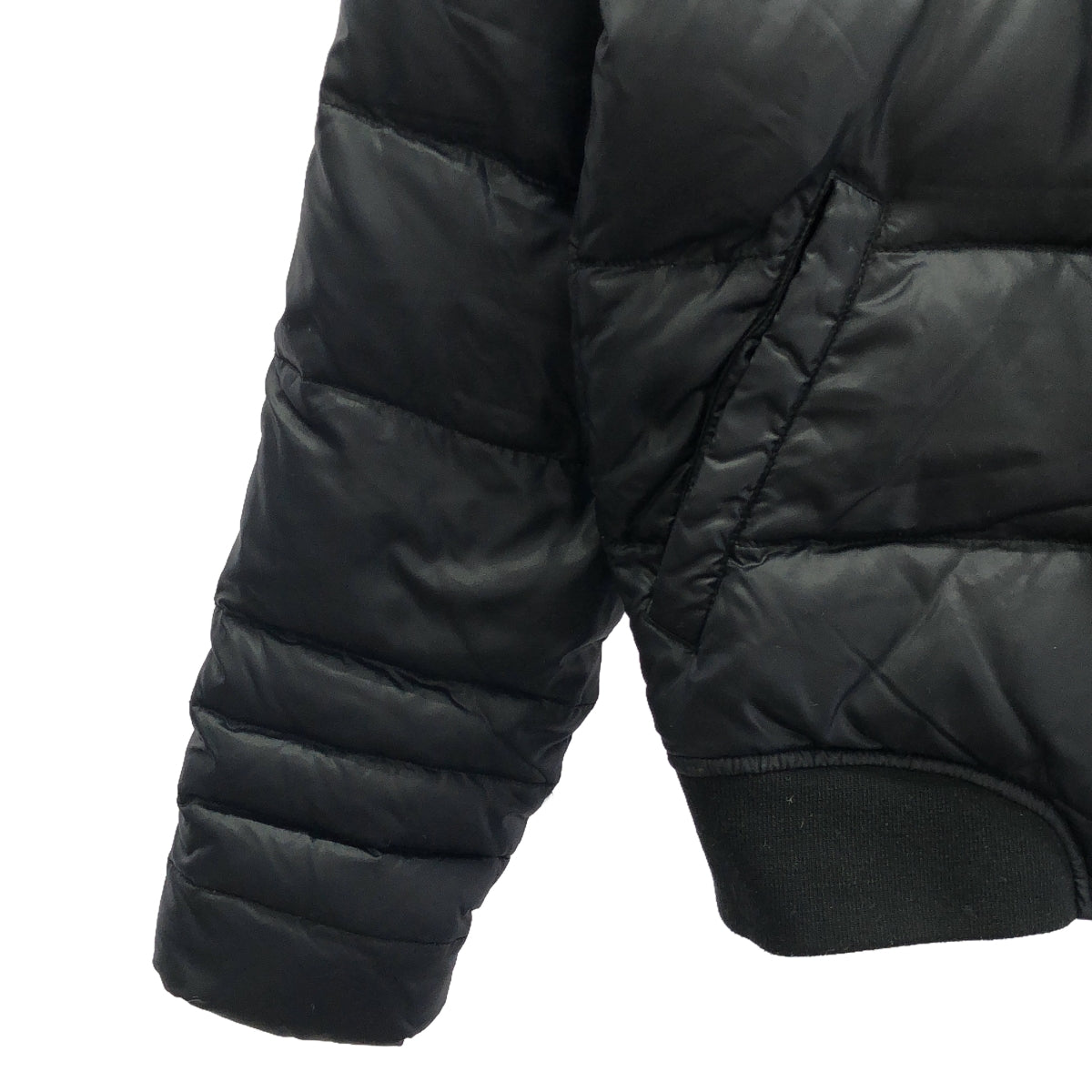 柴油 |尼龍連帽羽絨外套 | XS |黑色 |男士