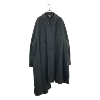 COMME des GARCONS HOMME PLUS / コムデギャルソンオムプリュス | 2021AW | ウールギャバジン 異素材切替 インサイドアウト アシンメトリー ステンカラーコート | M | メンズ