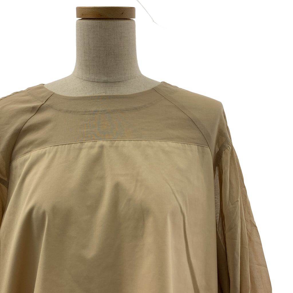 St. Cecilia | 透視褶皺寬袖開衩襯衫 | F 碼 | 女款