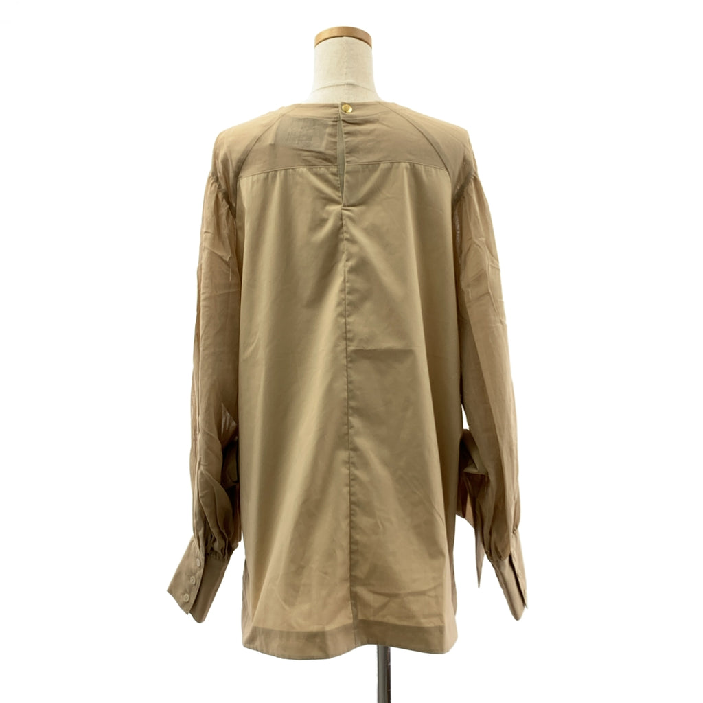 St. Cecilia | 透視褶皺寬袖開衩襯衫 | F 碼 | 女款