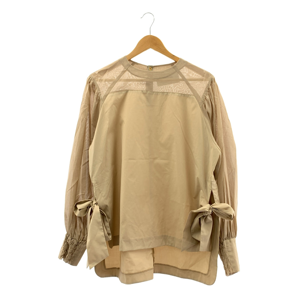 St. Cecilia | 透視褶皺寬袖開衩襯衫 | F 碼 | 女款