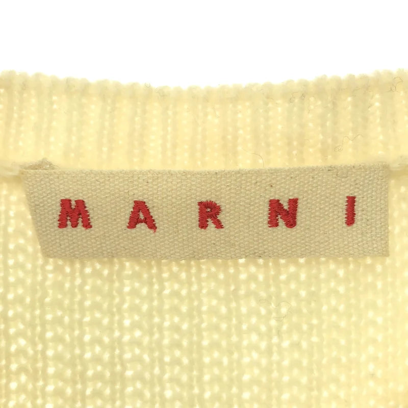 MARNI / マルニ | 2019AW | ウール カシミヤ クルーネック カーディガン | 38 | アイボリー | レディース