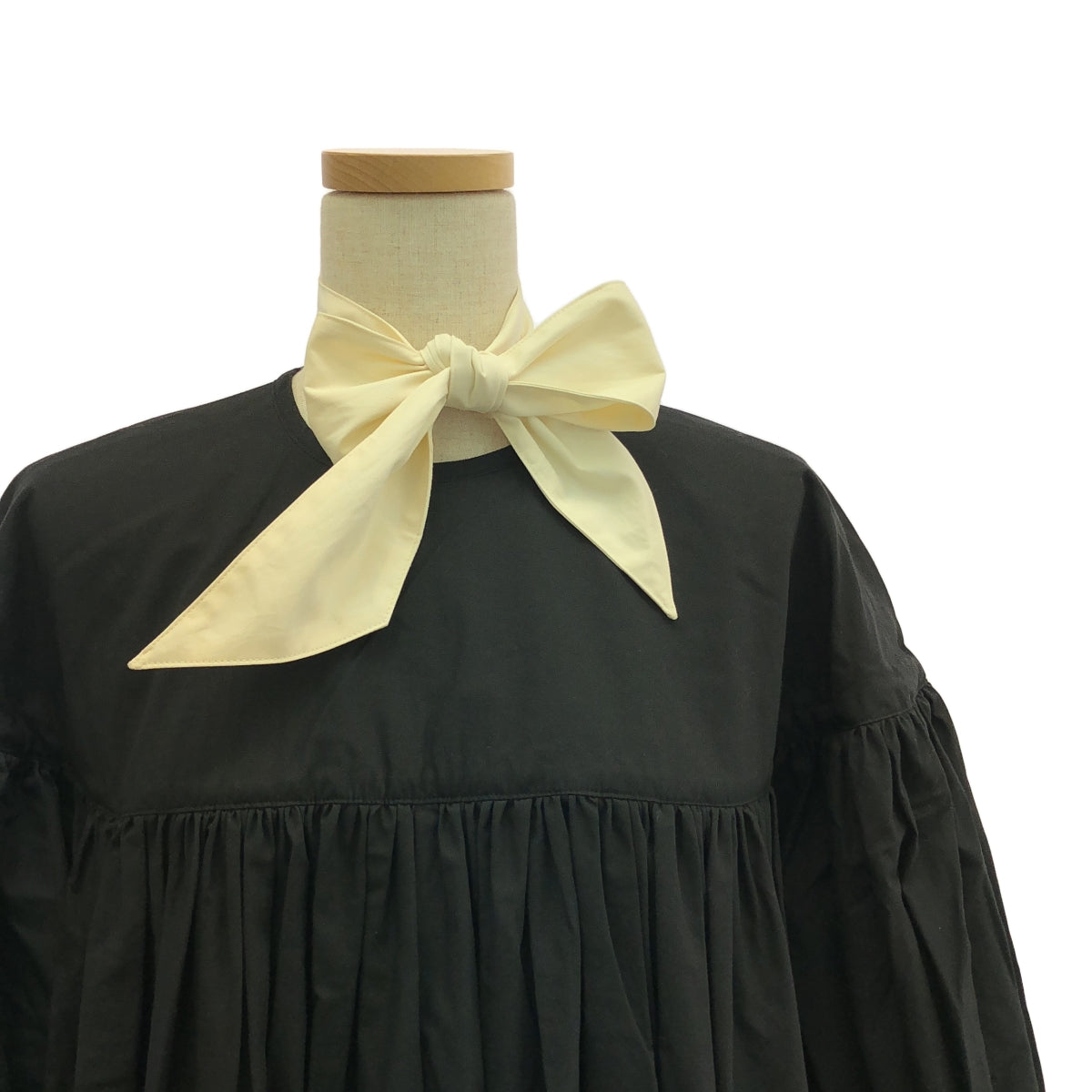 MORSE | 棉質緞帶喇叭長裙 | F | 黑色 | 女款