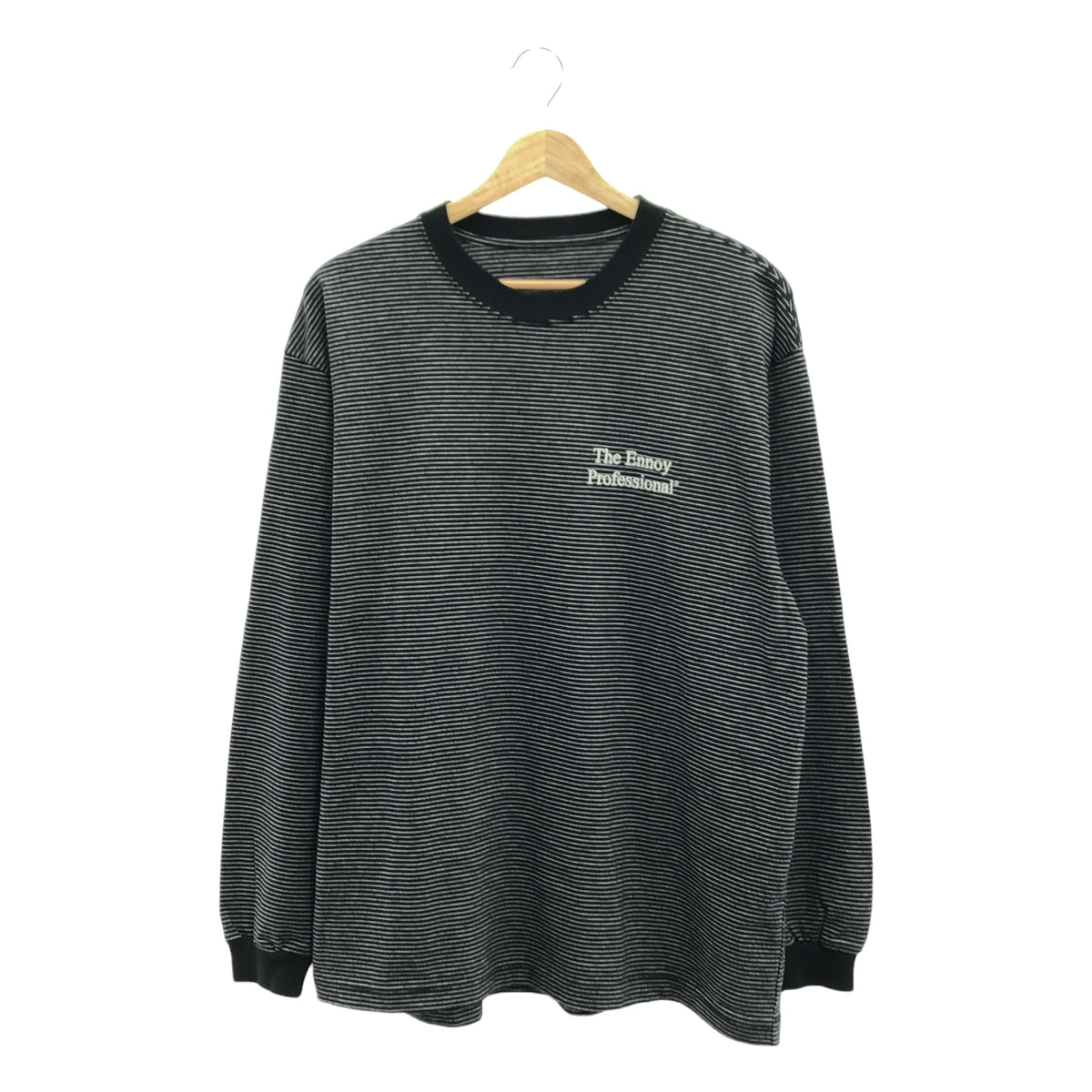 The Ennoy Professional / ザエンノイプロフェッショナル | ロゴ 刺しゅう ボーダー Tシャツ | M | ブラック | メンズ