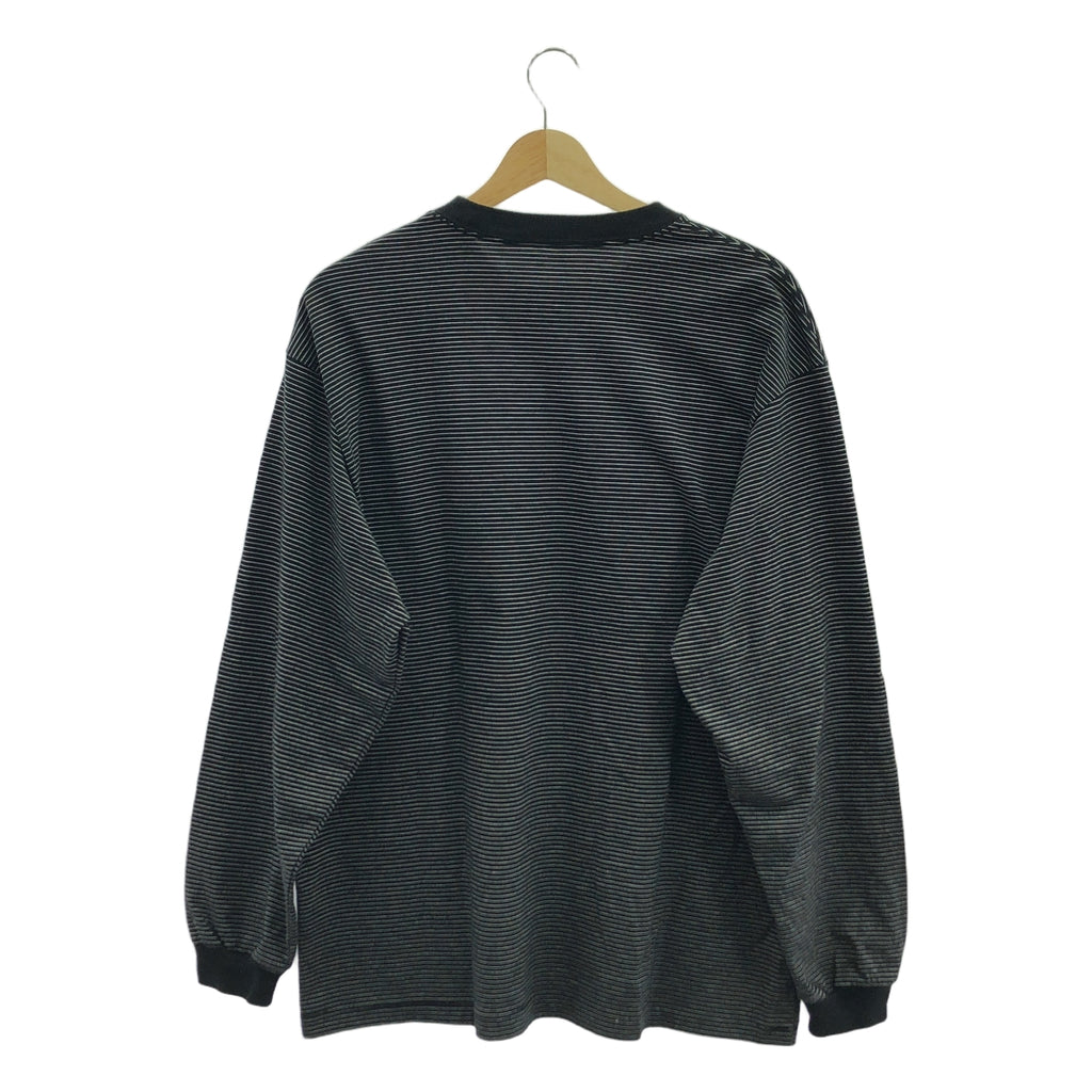 The Ennoy Professional / ザエンノイプロフェッショナル | ロゴ 刺しゅう ボーダー Tシャツ | M | ブラック | メンズ