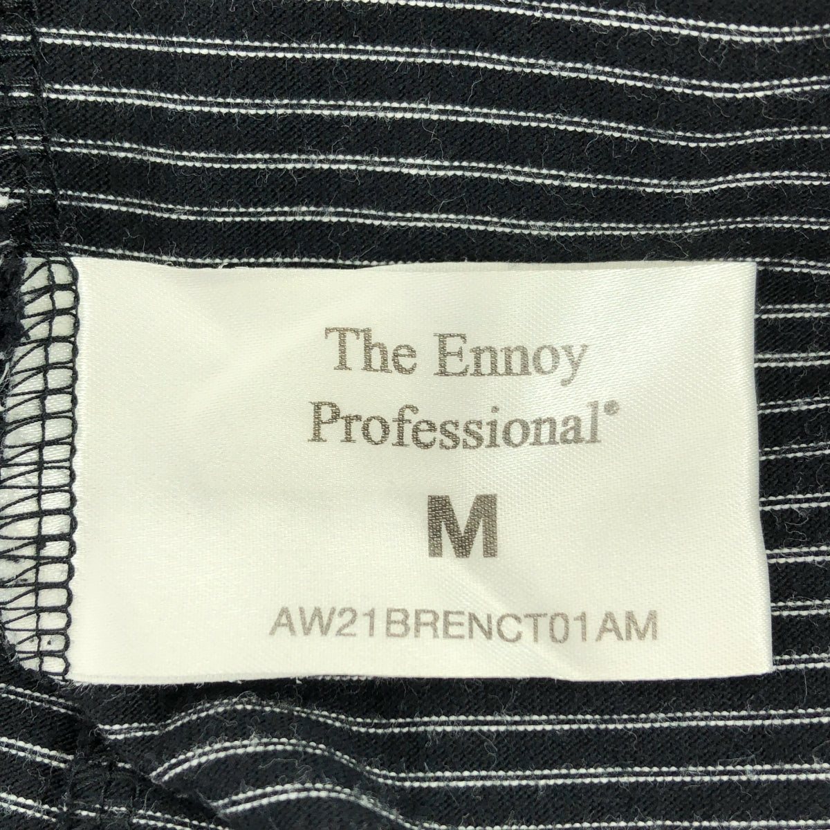 The Ennoy Professional / ザエンノイプロフェッショナル | ロゴ 刺しゅう ボーダー Tシャツ | M | ブラック | メンズ