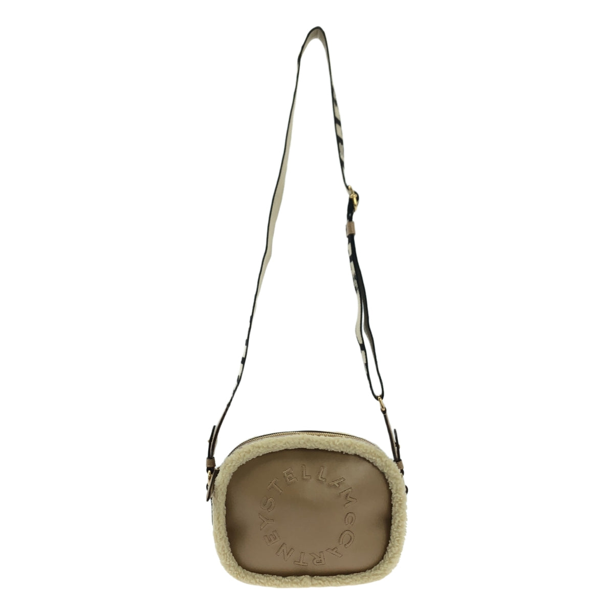 【미품】 STELLA McCARTNEY / 스텔라 매카트니 | Small Camera Bag Fff &amp; Alter Mat / 가죽 보아 로고 숄더백 | 베이지 | 여성