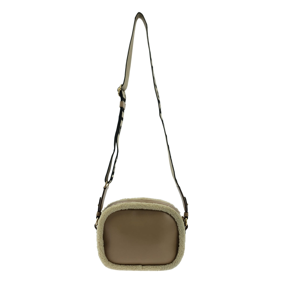 【미품】 STELLA McCARTNEY / 스텔라 매카트니 | Small Camera Bag Fff &amp; Alter Mat / 가죽 보아 로고 숄더백 | 베이지 | 여성