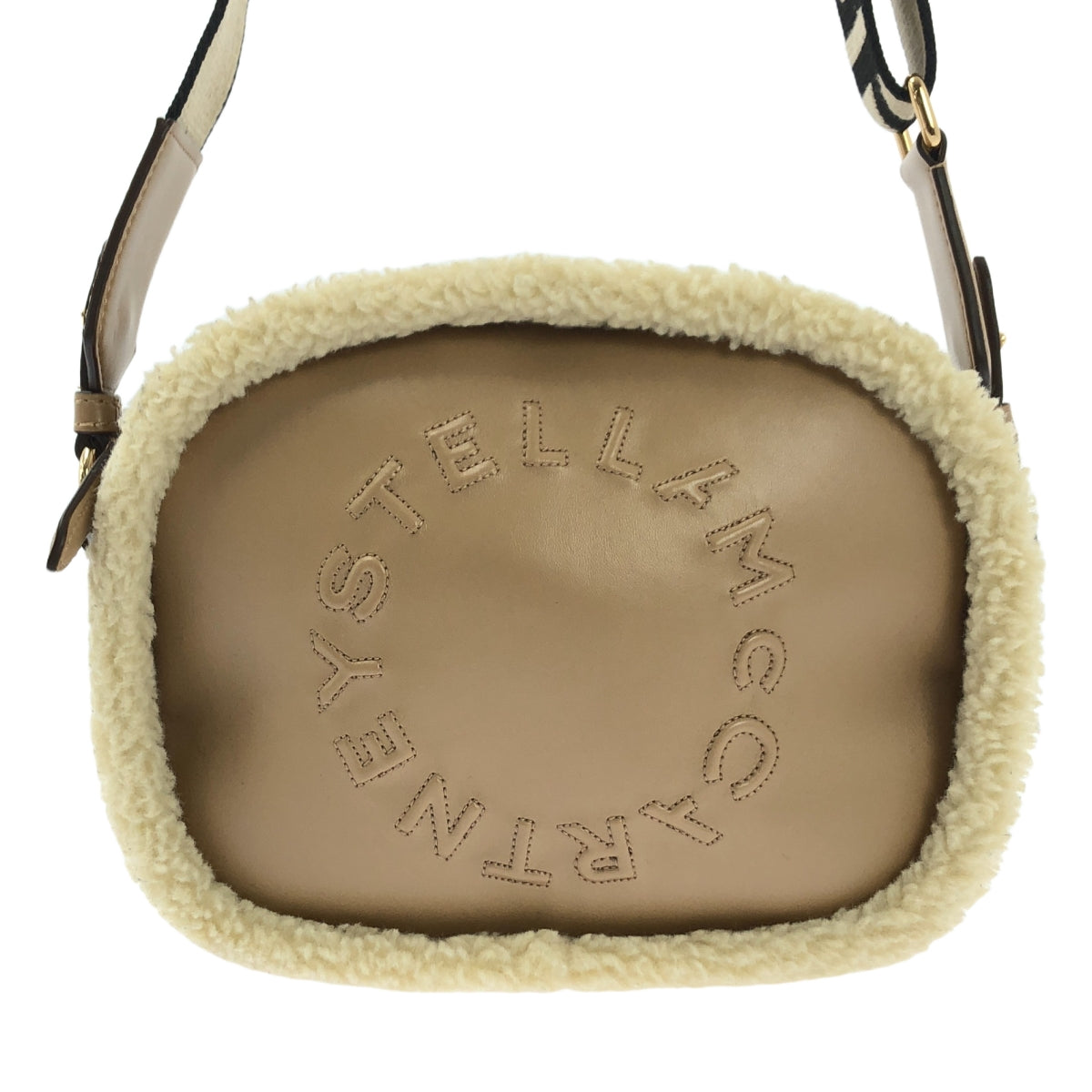 【미품】 STELLA McCARTNEY / 스텔라 매카트니 | Small Camera Bag Fff &amp; Alter Mat / 가죽 보아 로고 숄더백 | 베이지 | 여성