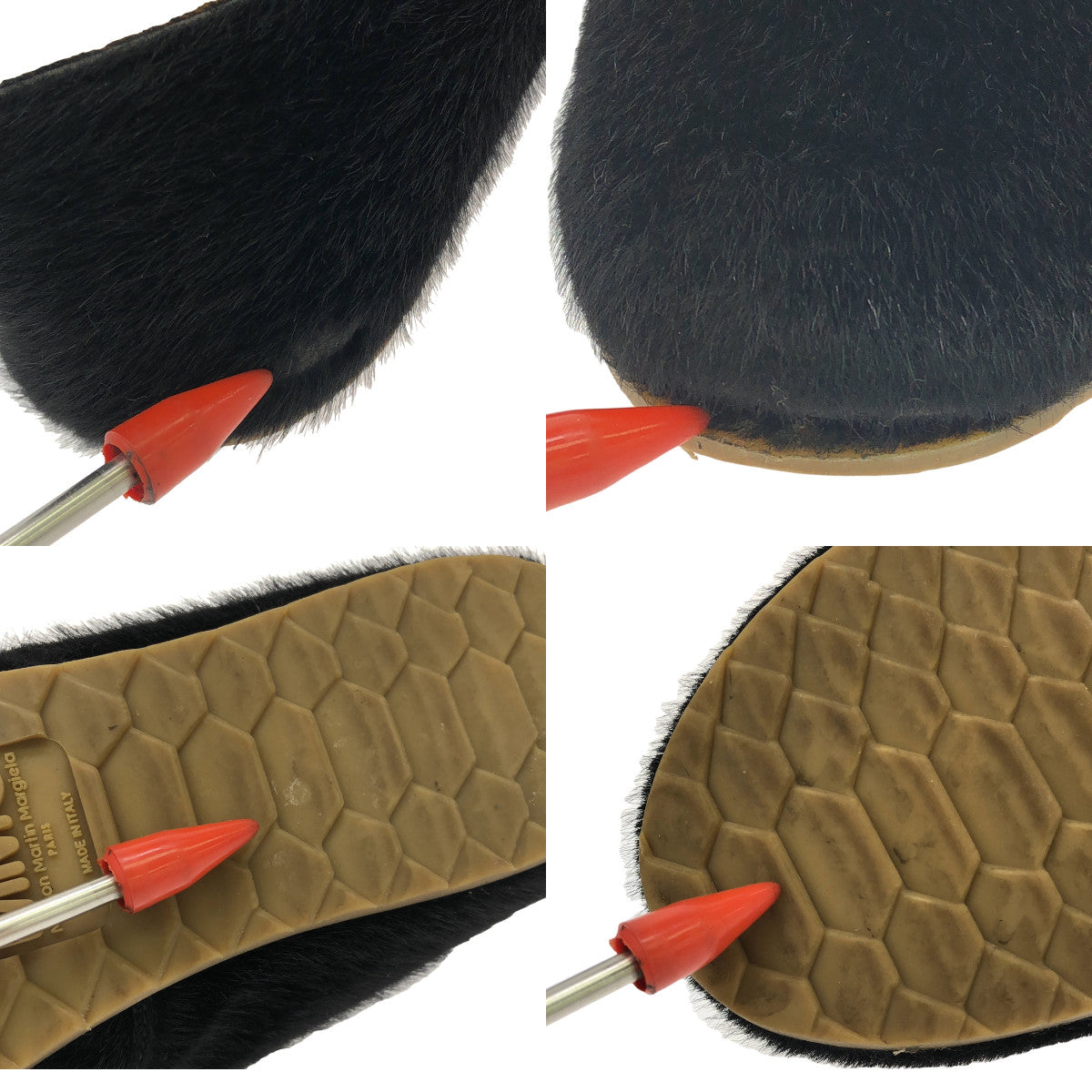 MM6 Maison Martin Margiela | 毛皮一腳蹬平底鞋 | 37 | 黑色 | 女款