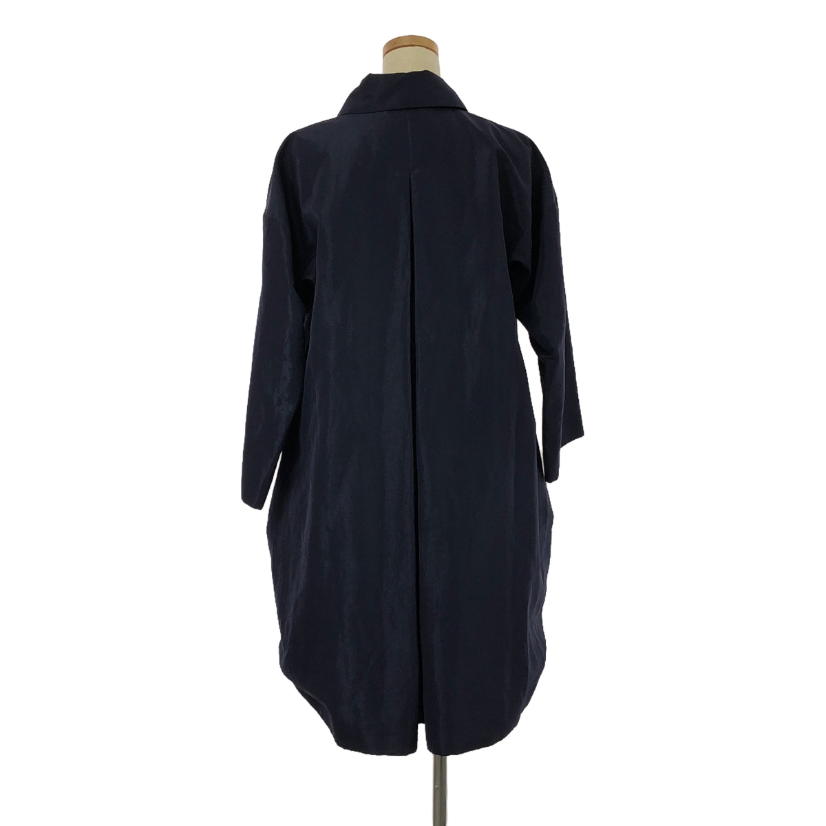 【美品】  ISSEY MIYAKE / イッセイミヤケ | ステンカラー オーバー コート / メッシュ総裏地 | 2 | ネイビー | レディース