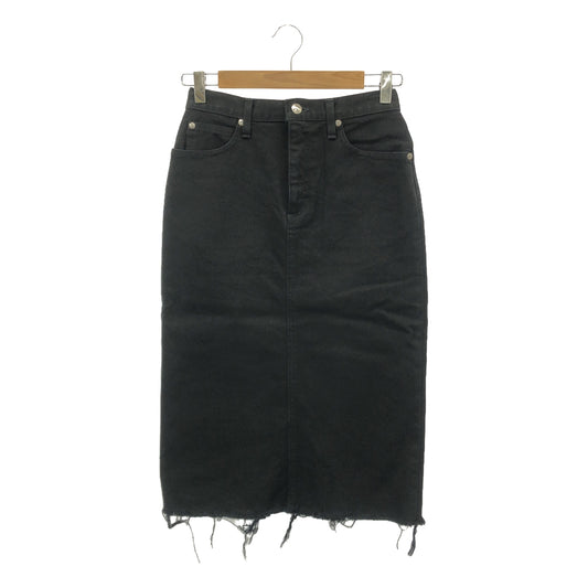 HYKE / Hike | Tight skirt Fringe denim skirt | 1 | Black | Women's