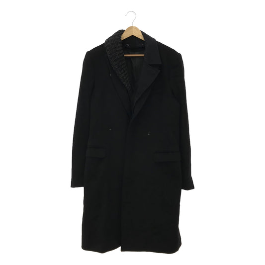 MIHARA YASUHIRO / MIHARA YASUHIRO | Angora wool knit collar docking chester coat | 46 | Navy | Men's