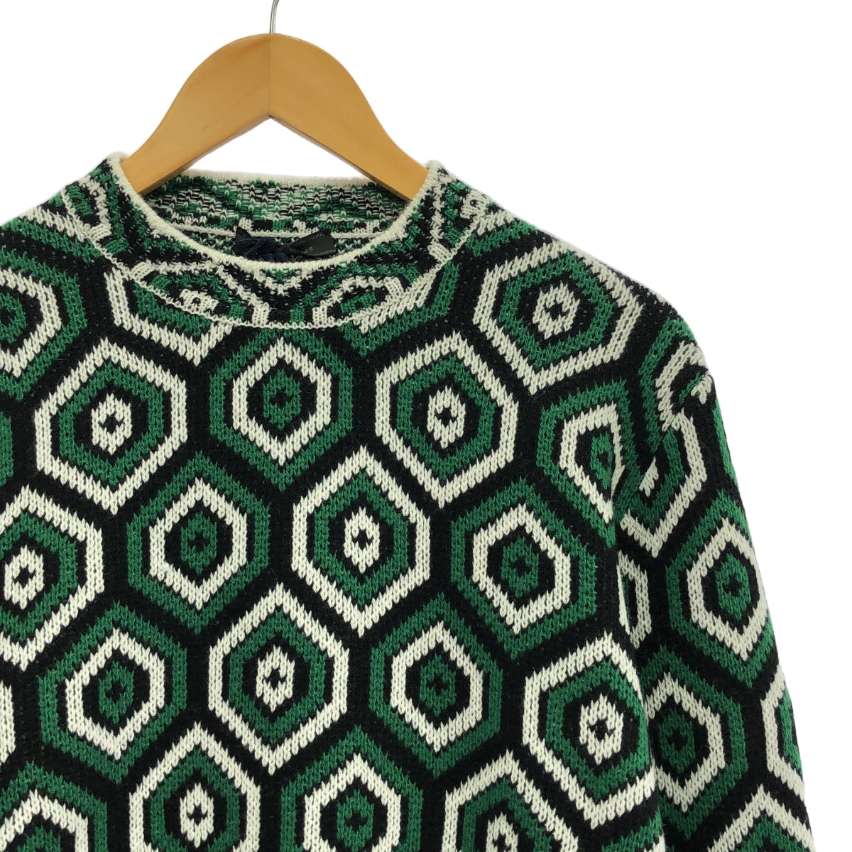 【美品】  PRADA / プラダ | 2022AW | ウールカシミヤ テキスタイル ニット | 48 | マルチカラー | メンズ