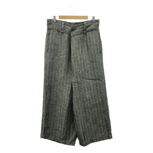 JUNYA WATANABE COMME des GARCONS / Junya Watanabe | 2007SS | Linen Herringbone Wrap Wide Pants | S | Black | Women's