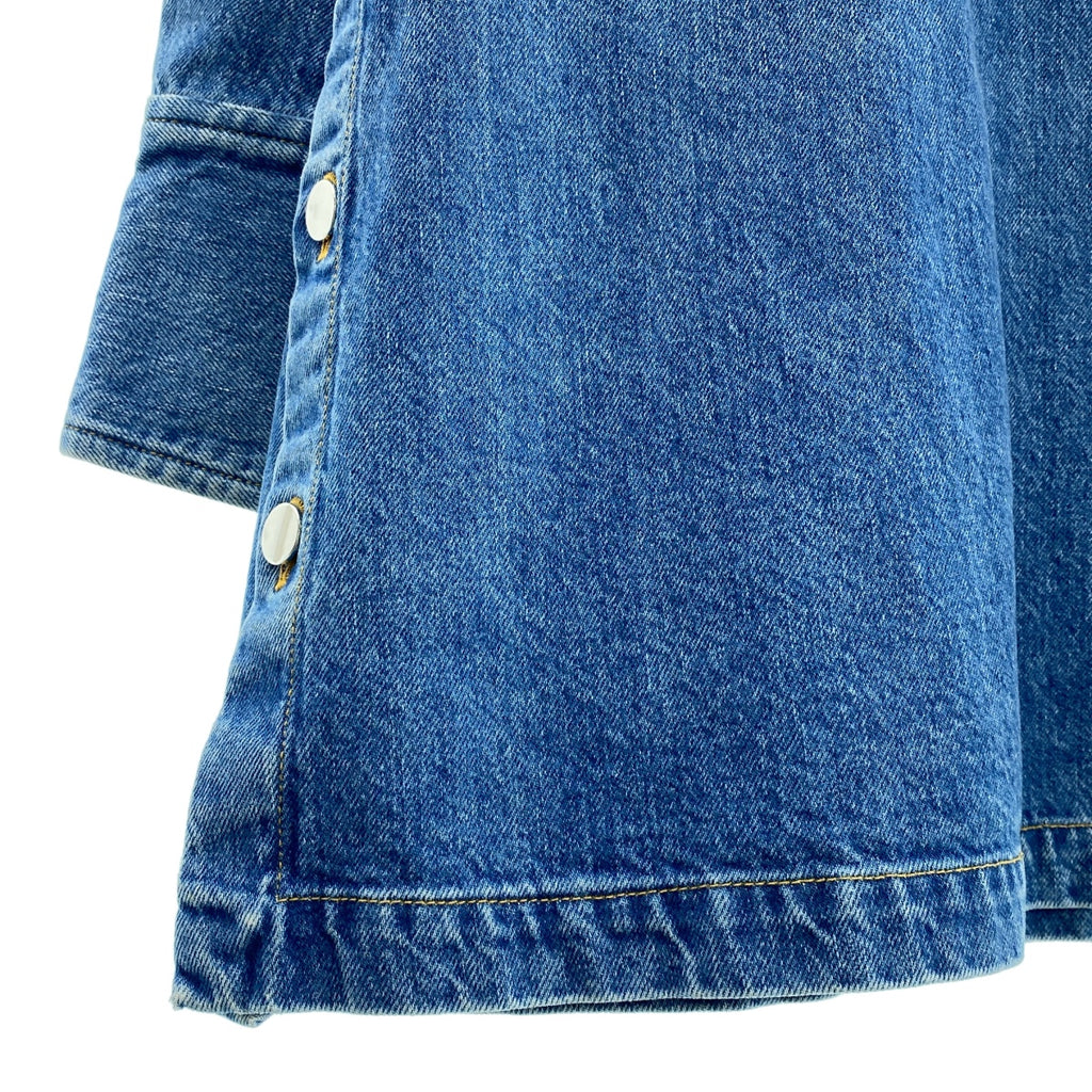 【美品】  Plan C / プランシー | 2024SS | スプリットヘム メタルボタン オーバーサイズ プルオーバー デニムシャツ | 34 | インディゴ | レディース