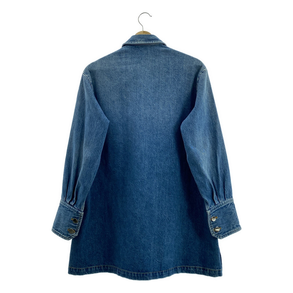 【美品】  Plan C / プランシー | 2024SS | スプリットヘム メタルボタン オーバーサイズ プルオーバー デニムシャツ | 34 | インディゴ | レディース