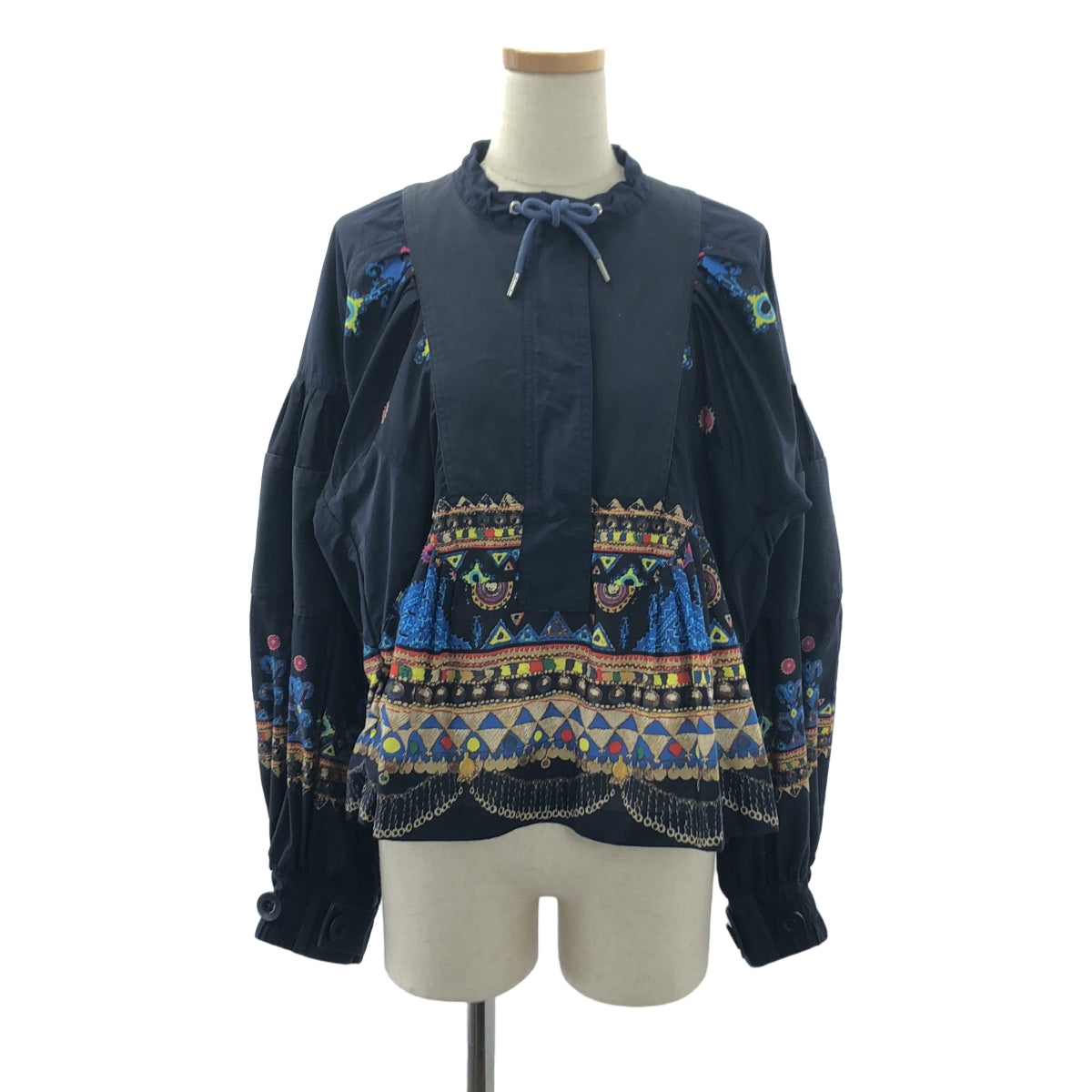 sacai / Sacai | 2017SS | 部落蕾絲對接印花長袖襯衫 | 2 | 女款
