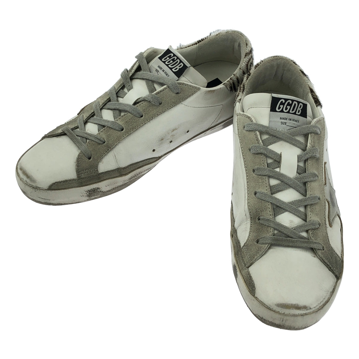 GOLDEN GOOSE | SUPERSTAR 運動鞋 | 做舊低筒皮革運動鞋 | 40 碼 | 白色/銀色 | 女款