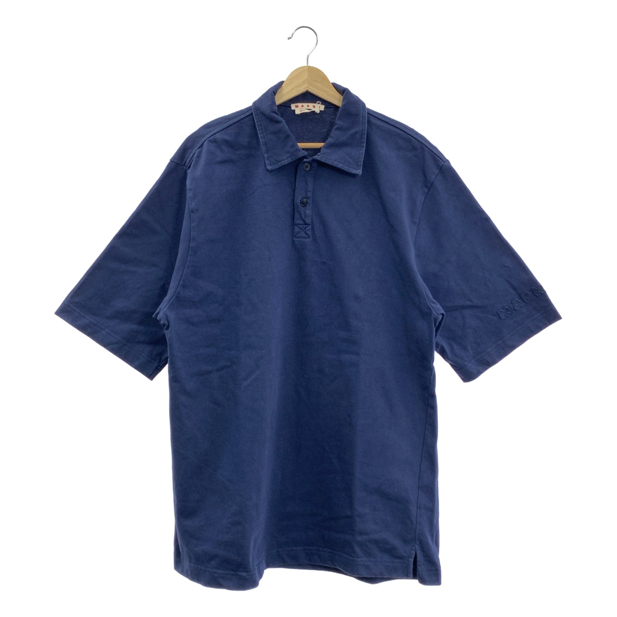 MARNI | 2024SS | 有機棉針織春夏 Polo 衫 | 48 | 海軍藍 | 男款