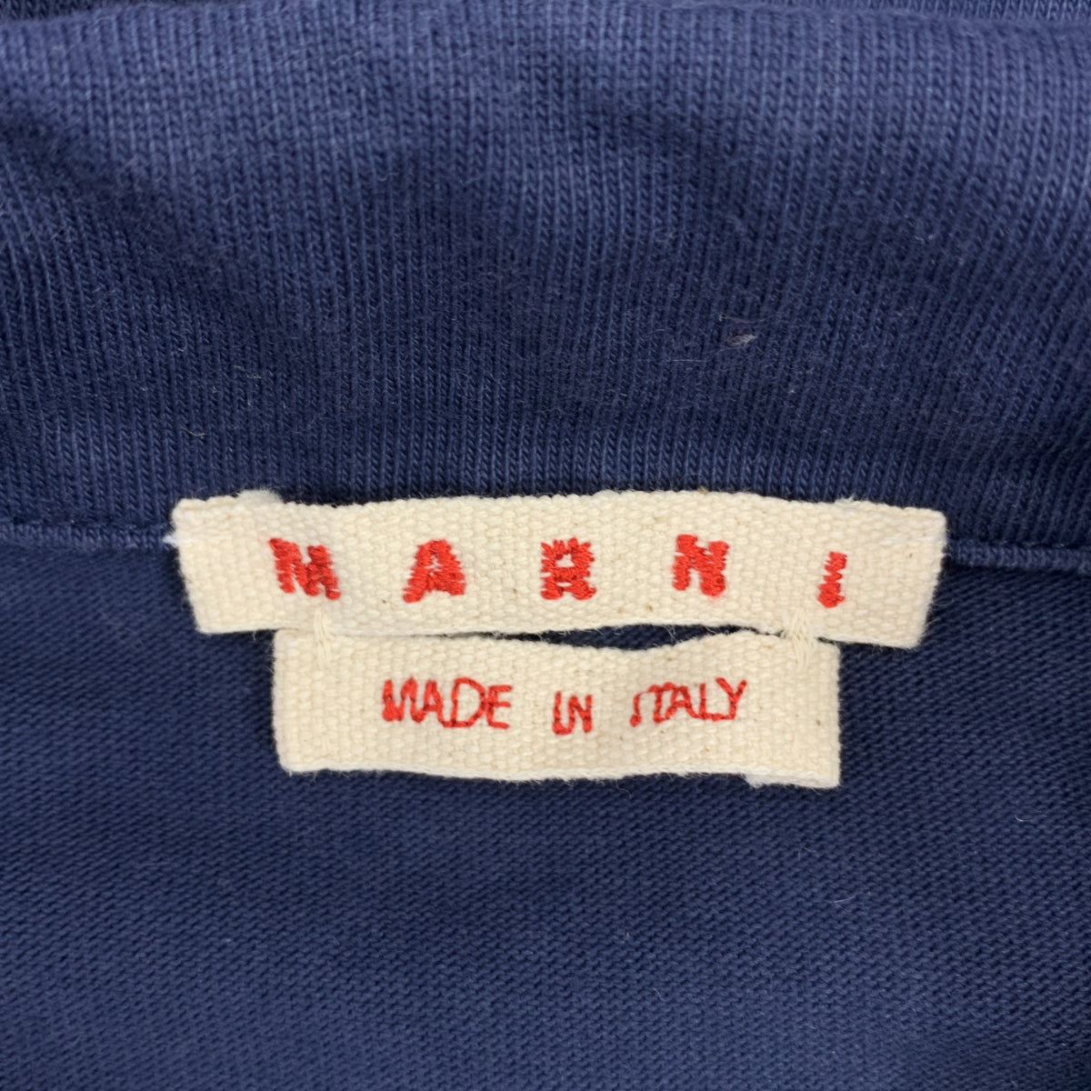 MARNI | 2024SS | 有機棉針織春夏 Polo 衫 | 48 | 海軍藍 | 男款