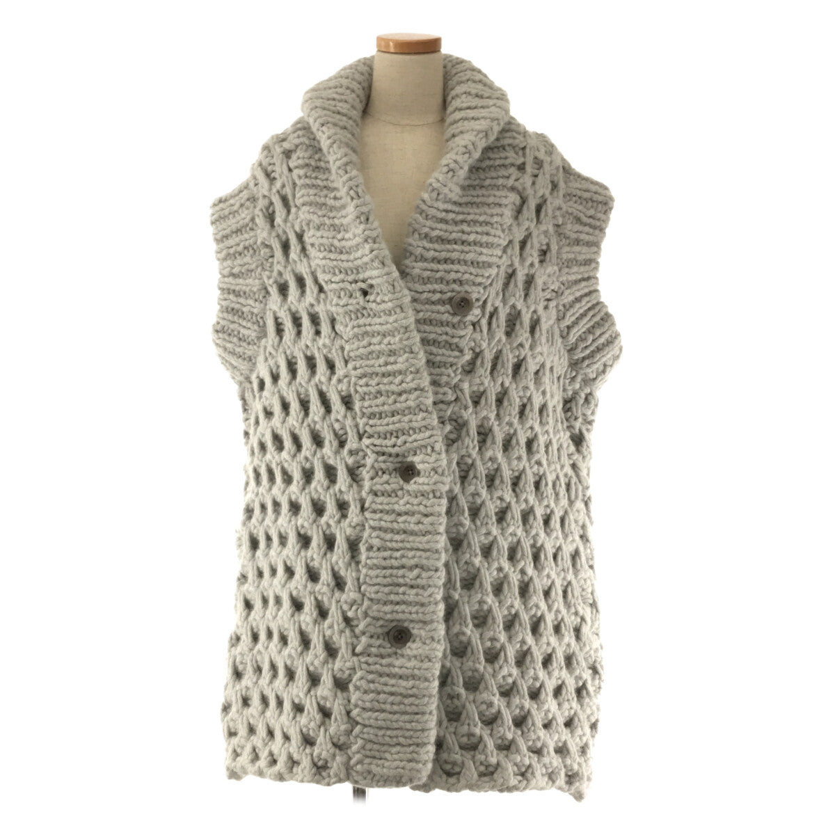 Maison Martin Margiela | Big silhouette angora wool low gauge shawl collar knit vest | M | Women's