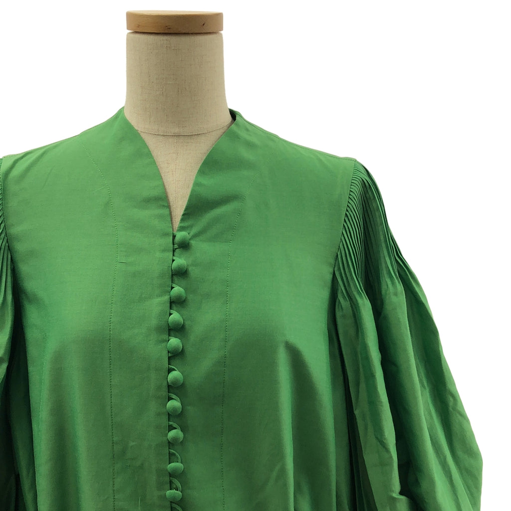 Mame Kurogouchi / マメクロゴウチ | 2022SS | Silk Cotton Puff-Sleeve Dress シルク パフスリーブ ドレス ワンピース | 2 | レディース