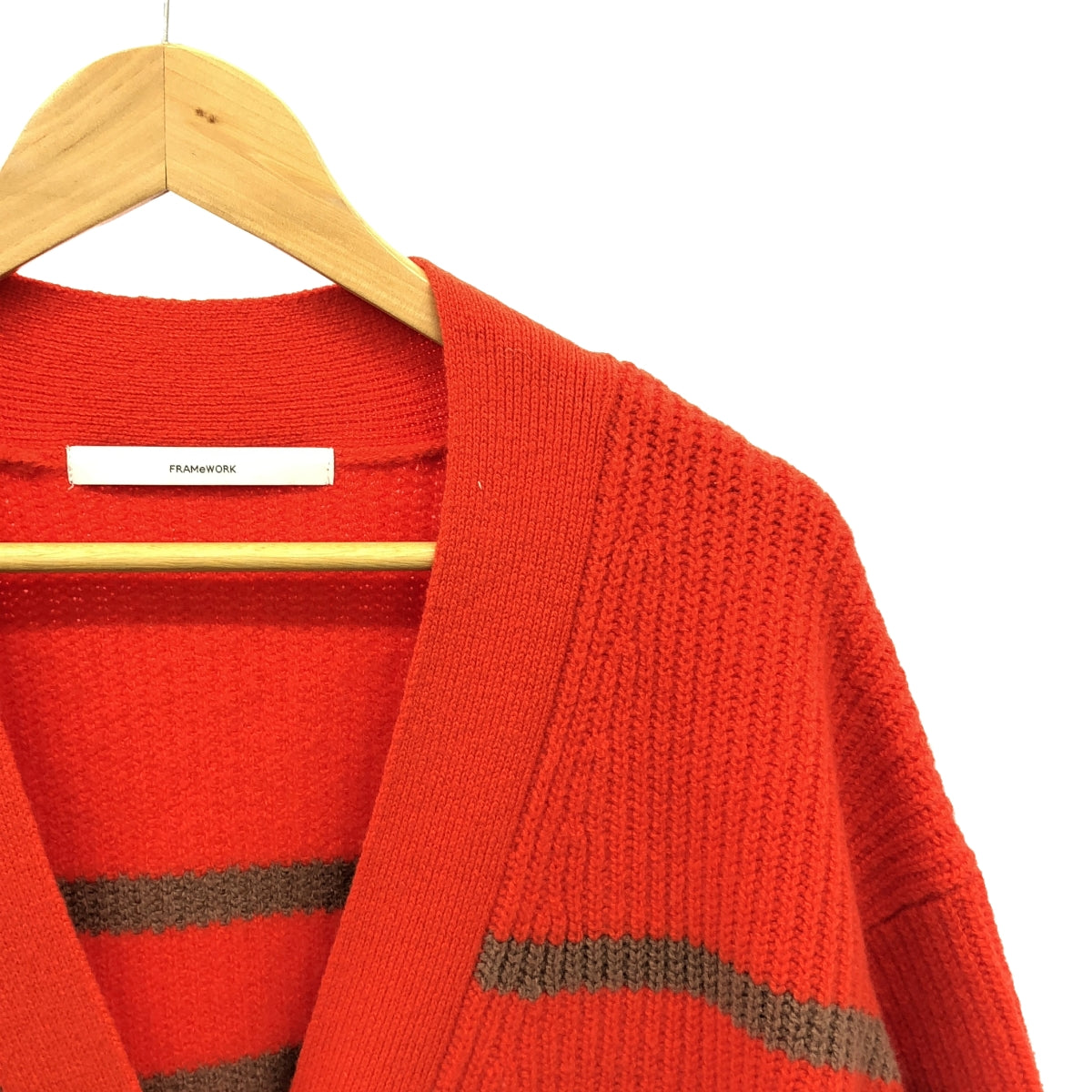 Framework | 2023AW | SUPER GEELONG Single Rib Cardigan | F | Red | Women's