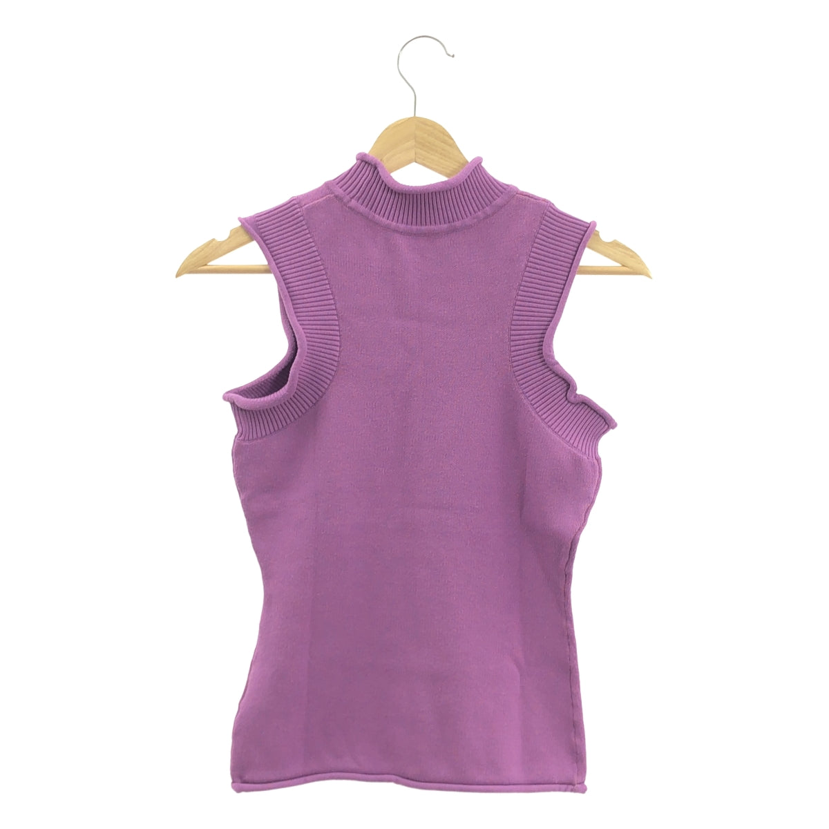 LE CIEL BLEU / ルシェルブルー | Cropped Cardigan & Knit Top / セットアップ クロップド ニットカーディガン ノースリーブ ニット トップス | 36 | パープル | レディース