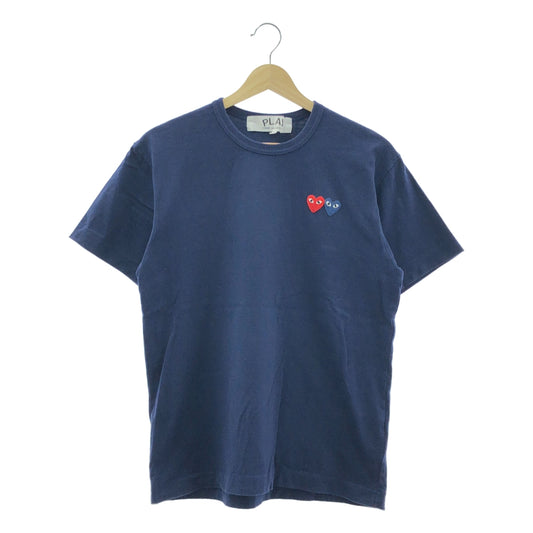 PLAY COMME des GARCONS / プレイコムデギャルソン | AD2022/4 | コットン ダブルハート ワッペン クルーネックカットソー | M | レディース