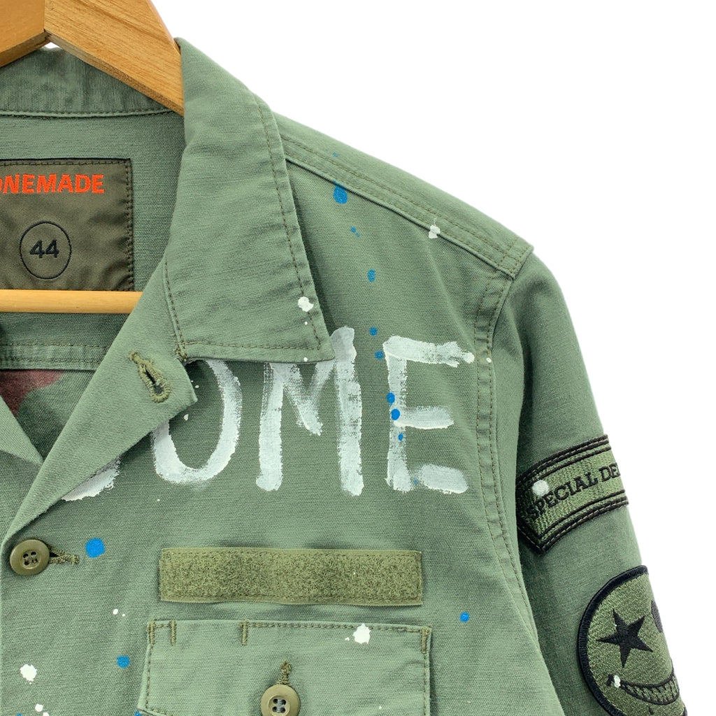 ONE MADE / ワンメイド | ワッペン ペイント ミリタリーシャツ | 44 | メンズ