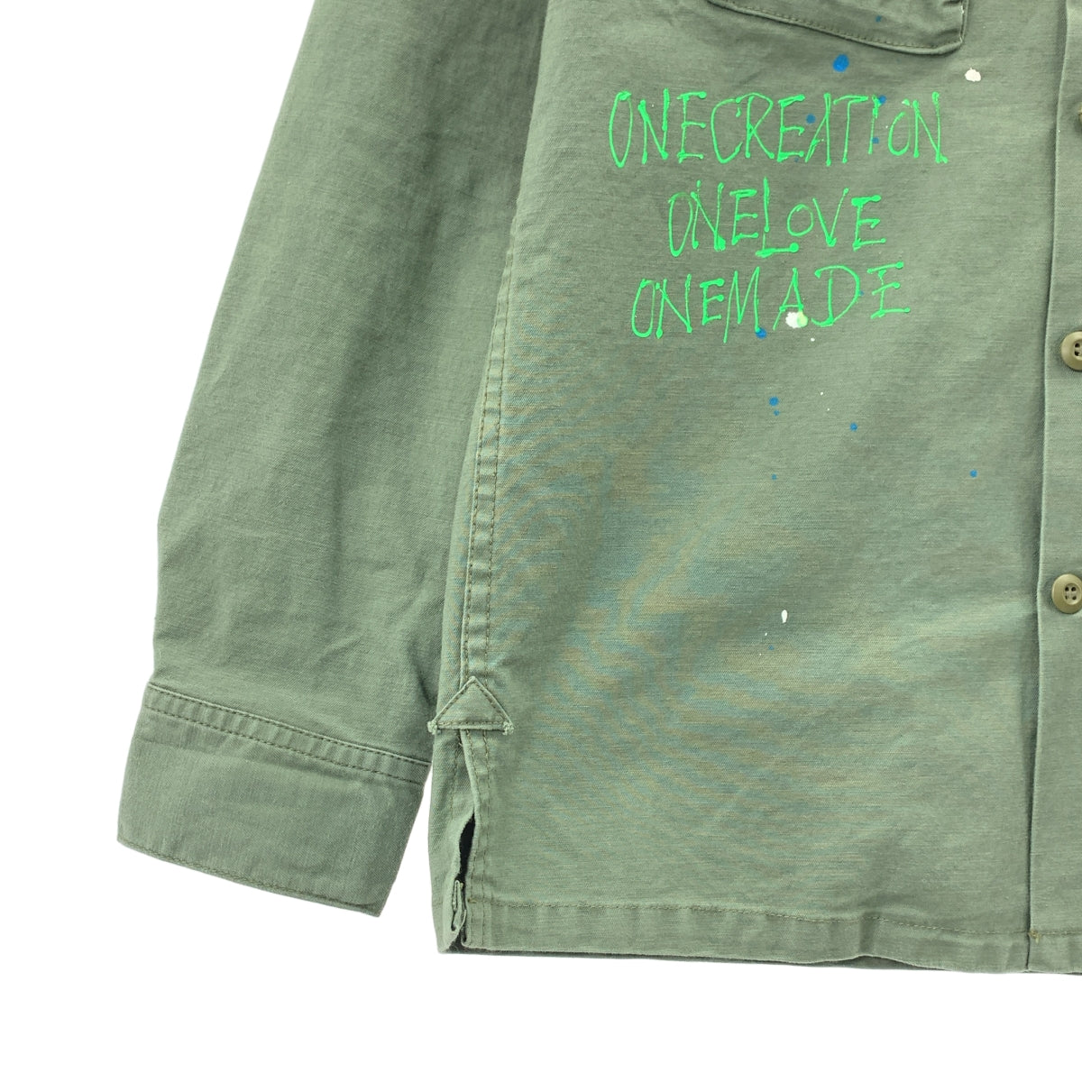 ONE MADE / ワンメイド | ワッペン ペイント ミリタリーシャツ | 44 | メンズ