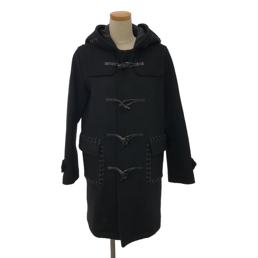 noir kei ninomiya / noir kei ninomiya | 2015AW | Wool embellished duffle coat hoodie / fully lined | XS | Black | Women's