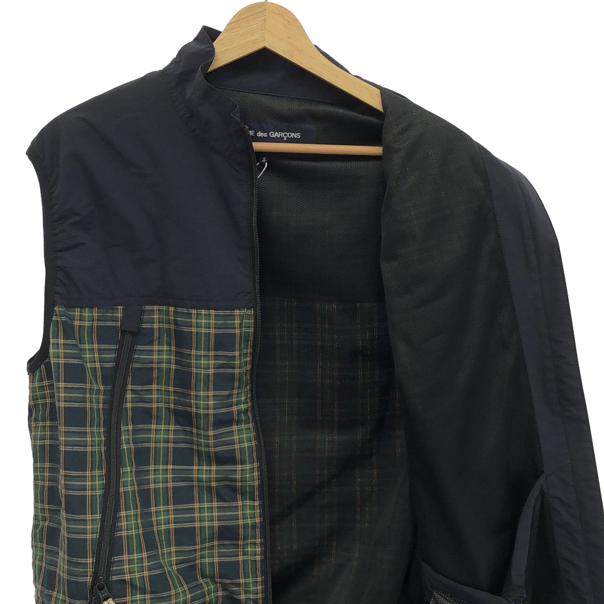 COMME des GARCONS HOMME / コムデギャルソンオム | 2024SS | フルジップ ドローストリング オーバー ベスト / メッシュ総裏地 | S |