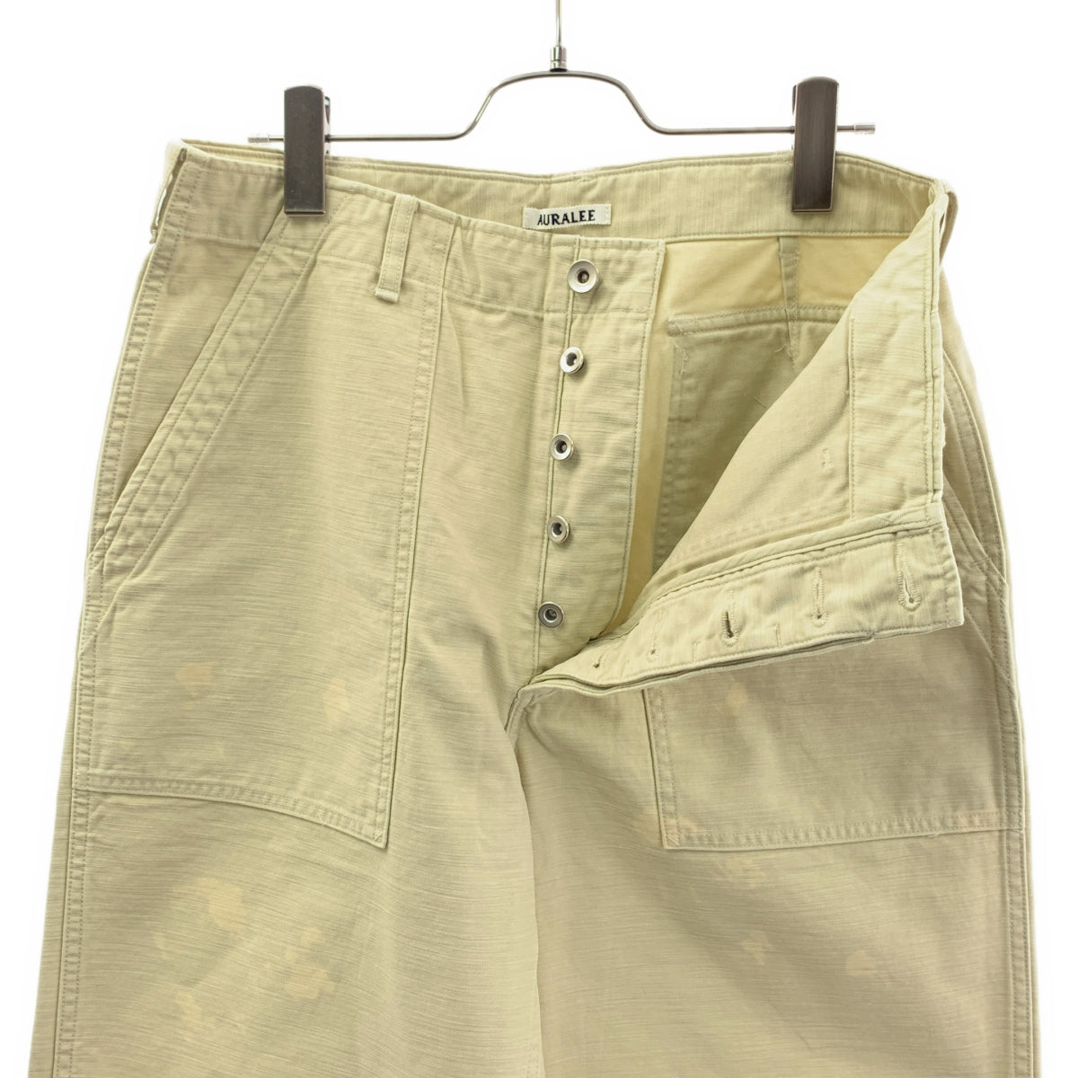 AURALEE / オーラリー | 2025AW | WASHED BAGGY SATIN BLEACHED BAKER PANTS ウォッシュド バギー ブリーチ ベイカーパンツ | 4 | メンズ