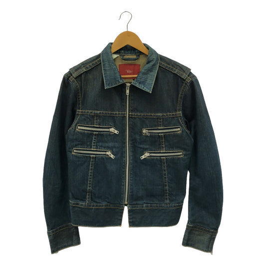 Levi's red / リーバイスレッド | TYPE4 クロアチア製 グリース加工 立体裁断 ジップ デニムジャケット | S | メンズ