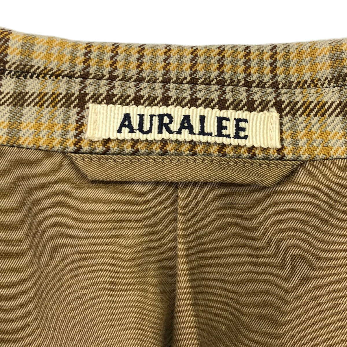 AURALEE | 羊毛嗶嘰格紋外套 | 4 | 米色 | 男款