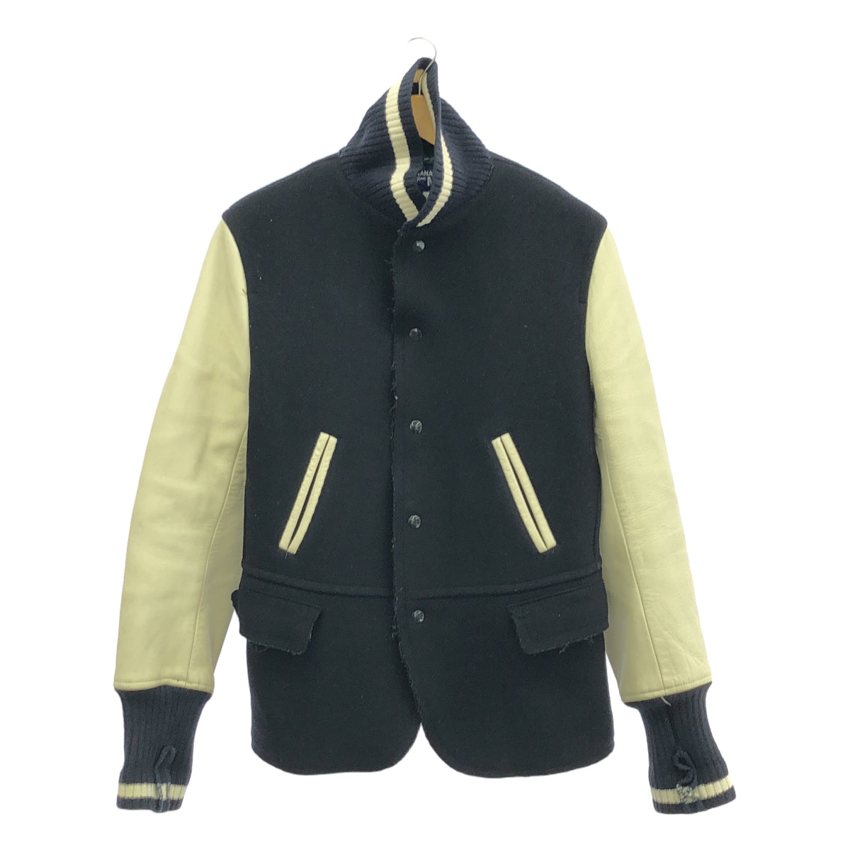 JUNYAWATANABE COMMEdesGARCONS MAN / ジュンヤワタナベマン | 2008AW | 牛革 カウレザー ウール スタジャン ブルゾン / キルティング総裏地 | S | ダークネイビー | メンズ