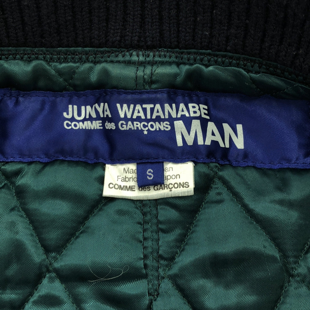 JUNYAWATANABE COMMEdesGARCONS MAN / ジュンヤワタナベマン | 2008AW | 牛革 カウレザー ウール スタジャン ブルゾン / キルティング総裏地 | S | ダークネイビー | メンズ