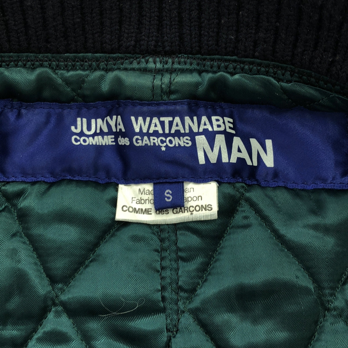 JUNYAWATANABE COMMEdesGARCONS MAN / 준야와타나베만 | 2008AW | 소가죽 카우레자 울 스타잔 블루존 / 퀼트 총 안감 | S | 다크 네이비 | 남성
