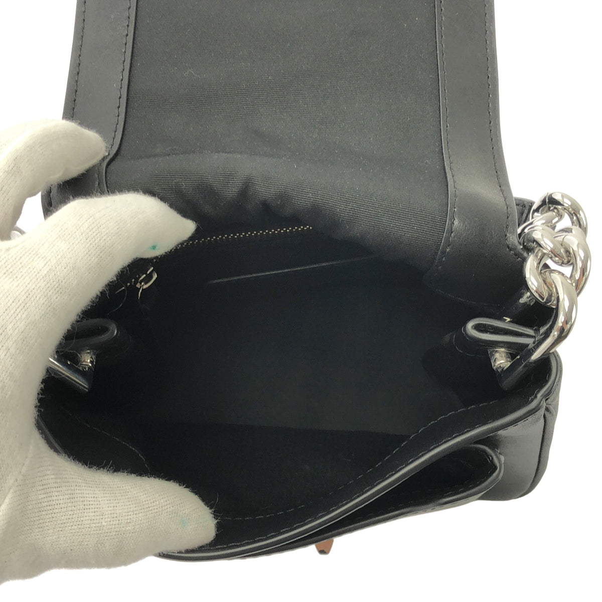 【미품】 MARC JACOBS / 마크 제이콥스 | THE J MARC MINI CHAIN ​​SATCHEL / 2way 숄더 첨부 가죽 체인 핸들 사첼백 | 블랙 | 여성